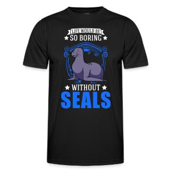 Cadeau de phoque Phoque Lion de mer - T-shirt sport Homme - noir - Devant - AI Model Male 178 dark (178cm)