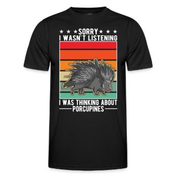 Porcupine Gift Porcupine - Men's Functional T-Shirt - black - Front - AI Model Male 178 dark (178cm)