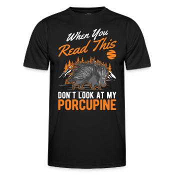 Porcupine lover Porcupine - Men's Functional T-Shirt - black - Front - AI Model Male 178 dark (178cm)