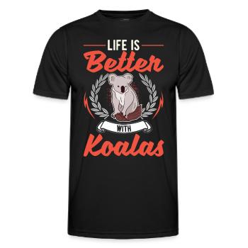 Das Leben ist besser mit einem Koala - Männer Funktions-T-Shirt - Schwarz - Vorne - AI Model Male 178 dark (178cm)