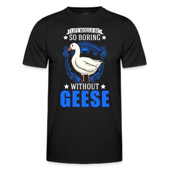 Geese Gift Goose Lovers Goose Breeders - Men's Functional T-Shirt - black - Front - AI Model Male 178 dark (178cm)