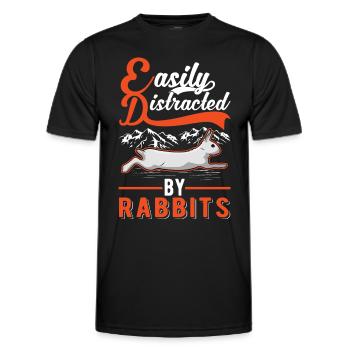 Facilement distrait par Rabbits Rabbit Rabbit - T-shirt sport Homme - noir - Devant - AI Model Male 178 dark (178cm)