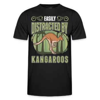 Easily distracted by Kangaroos Kangaroo - Men's Functional T-Shirt - black - Front - AI Model Male 178 dark (178cm)