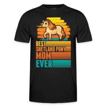 Best Shetland Pony Mom Ever Shetty Mama - Männer Funktions-T-Shirt - Schwarz - Vorne - AI Model Male 178 dark (178cm)