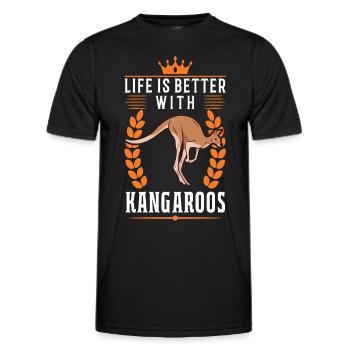 Das Leben ist besser mit einem Känguru - Männer Funktions-T-Shirt - Schwarz - Vorne - AI Model Male 178 dark (178cm)