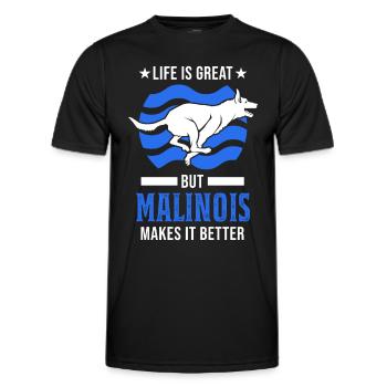 Malinois Gift Belgian Shepherd - Men's Functional T-Shirt - black - Front - AI Model Male 178 dark (178cm)