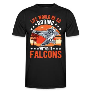 Fauconnier Cadeau Fauconnerie Crécerelle - T-shirt sport Homme - noir - Devant - AI Model Male 178 dark (178cm)