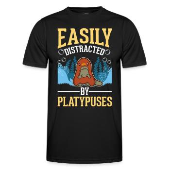 Easily distracted by Platypuses Platypus - Men's Functional T-Shirt - black - Front - AI Model Male 178 dark (178cm)