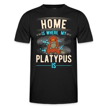 Zuhause ist wo mein Schnabeltier ist - Männer Funktions-T-Shirt - Schwarz - Vorne - AI Model Male 178 dark (178cm)