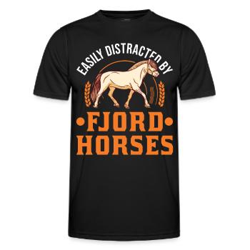 Fjord Horse Gift Norwegian Horse Fjord Horse - Men's Functional T-Shirt - black - Front - AI Model Male 178 dark (178cm)