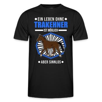 Ein Leben ohne Trakehner ist möglich Aber sinnlos - Männer Funktions-T-Shirt - Schwarz - Vorne - AI Model Male 178 dark (178cm)