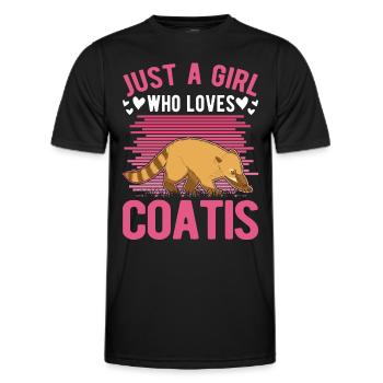 Just a girl who loves Coatis Coatis Coati Girl - Men's Functional T-Shirt - black - Front - AI Model Male 178 dark (178cm)