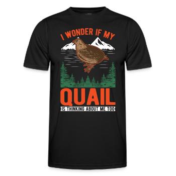 Warnung Wachtel Wachtelzucht Wachtelzüchter - Männer Funktions-T-Shirt - Schwarz - Vorne - AI Model Male 178 dark (178cm)