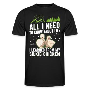 Silk Chicken Cadeau Silkie Chicken Silkie Chicken - T-shirt sport Homme - noir - Devant - AI Model Male 178 dark (178cm)