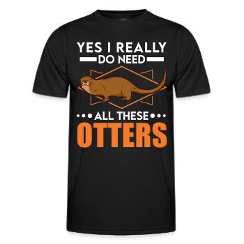 Loutre Cadeau Loutre Loutre Loutre Loutre de mer - T-shirt sport Homme - noir - Devant - AI Model Male 178 dark (178cm)