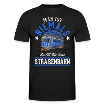 You're never too old for a tram - Men's Functional T-Shirt - black - Front - AI Model Male 178 dark (178cm)
