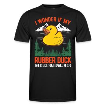 Rubber Duck Gift Squeaky Duck Bathing Duck - T-shirt sport Homme - noir - Devant - AI Model Male 178 dark (178cm)