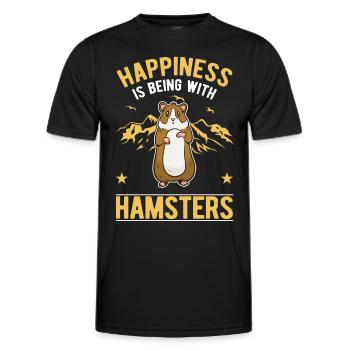 Hamster Glück Hamsterrad Goldhamster - Männer Funktions-T-Shirt - Schwarz - Vorne - AI Model Male 178 dark (178cm)