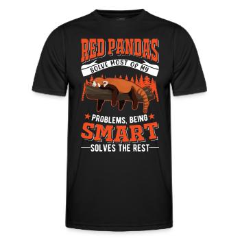 Red Panda Gift Cat Bear - Men's Functional T-Shirt - black - Front - AI Model Male 178 dark (178cm)