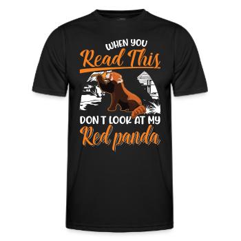 Red Panda Gift Cat Bear Red Panda - Men's Functional T-Shirt - black - Front - AI Model Male 178 dark (178cm)
