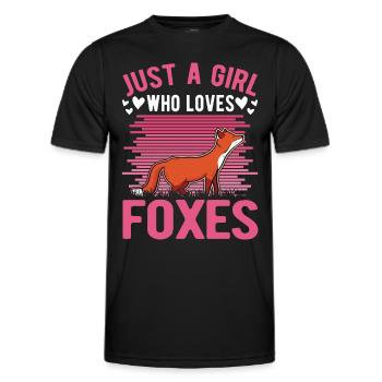 Fuchs Mädchen Geschenk - Männer Funktions-T-Shirt - Schwarz - Vorne - AI Model Male 178 dark (178cm)