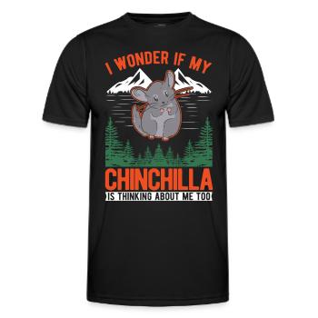 Chinchilla Gift Woolly Short-tailed Chinchilla - Men's Functional T-Shirt - black - Front - AI Model Male 178 dark (178cm)