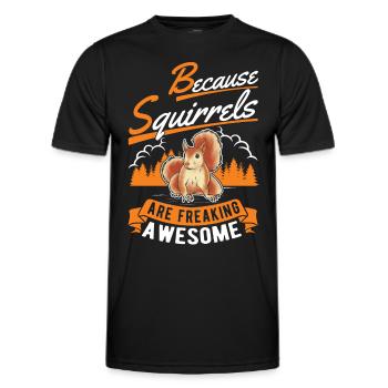 Squirrel Gift Squirrel Grey Squirrel - Men's Functional T-Shirt - black - Front - AI Model Male 178 dark (178cm)