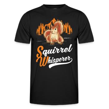 Eichhörnchen Flüsterer Squirrel Whisperer - Men's Functional T-Shirt - black - Front - AI Model Male 178 dark (178cm)