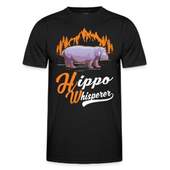 Hippo Whisperer Hippo Hippo Hippo - Men's Functional T-Shirt - black - Front - AI Model Male 178 dark (178cm)