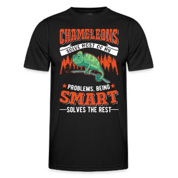 Caméléon Cadeau Caméléon - T-shirt sport Homme - noir - Devant - AI Model Male 178 dark (178cm)