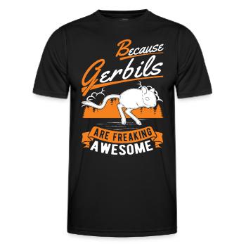 Parce que les gerbilles sont des gerbilles géniales - T-shirt sport Homme - noir - Devant - AI Model Male 178 dark (178cm)