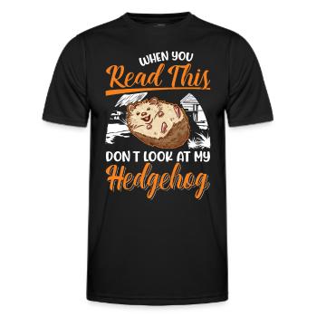 Hedgehog Gift Stacheligel - Men's Functional T-Shirt - black - Front - AI Model Male 178 dark (178cm)