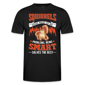 Squirrel Gift Gray Squirrel - Men's Functional T-Shirt - black - Front - AI Model Male 178 dark (178cm)