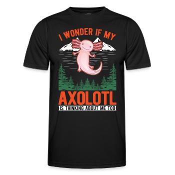 Axolotl Queue Cadeau Amphibien Axolotl - T-shirt sport Homme - noir - Devant - AI Model Male 178 dark (178cm)
