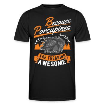 Porcupine Gift Porcupine - Men's Functional T-Shirt - black - Front - AI Model Male 178 dark (178cm)