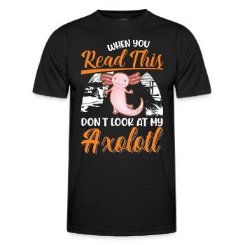 Axolotl Queue Cadeau Amphibien Axolotl - T-shirt sport Homme - noir - Devant - AI Model Male 178 dark (178cm)
