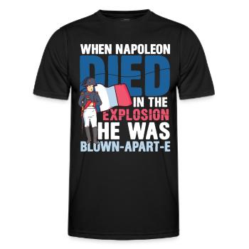 Lustiger Napoleon Geschichte Spruch - Männer Funktions-T-Shirt - Schwarz - Vorne - AI Model Male 178 dark (178cm)