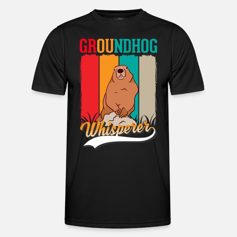 Murmeltier Flüsterer Groundhog Waldmurmeltier Männer Funktions-T-Shirt