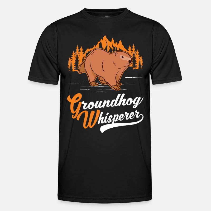 Murmeltier Flüsterer Groundhog Waldmurmeltier Männer Funktions-T-Shirt