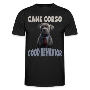 Cane Corso Gutes Benehmen Hundeerziehung - Männer Funktions-T-Shirt - Schwarz - Vorne - AI Model Male 178 dark (178cm)