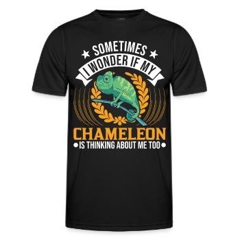 Caméléon Cadeau Caméléon - T-shirt sport Homme - noir - Devant - AI Model Male 178 dark (178cm)