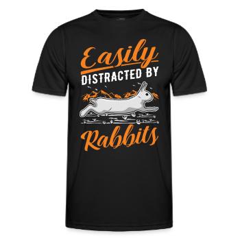 Facilement distrait par Rabbits Rabbit Rabbit - T-shirt sport Homme - noir - Devant - AI Model Male 178 dark (178cm)
