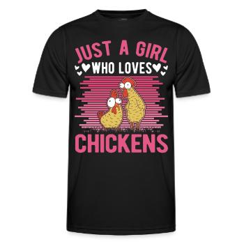 Chicken Girl Farmer Chicken Farmer - Men's Functional T-Shirt - black - Front - AI Model Male 178 dark (178cm)