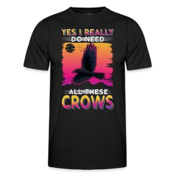 Crow Gift Raven Crow - Men's Functional T-Shirt - black - Front - AI Model Male 178 dark (178cm)