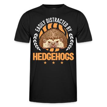 Facilement distrait par les hérissons Igel - T-shirt sport Homme - noir - Devant - AI Model Male 178 dark (178cm)