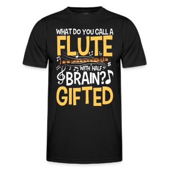 Flute With Brain - Gifted - Männer Funktions-T-Shirt - Schwarz - Vorne - AI Model Male 178 dark (178cm)