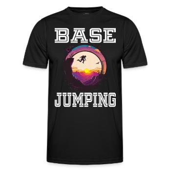 Base Jumping für einen Base Jumper - Männer Funktions-T-Shirt - Schwarz - Vorne - AI Model Male 178 dark (178cm)