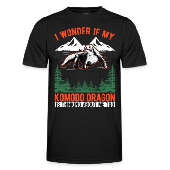 Komodowaran Waran Komododrache - Männer Funktions-T-Shirt - Schwarz - Vorne - AI Model Male 178 dark (178cm)