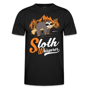 Faultier Flüsterer Sloth Whisperer - Men's Functional T-Shirt - black - Front - AI Model Male 178 dark (178cm)