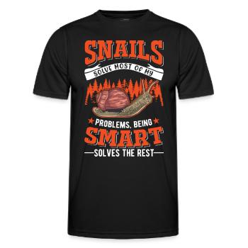 Schnecke Geschenk Weinbergschnecke - Männer Funktions-T-Shirt - Schwarz - Vorne - AI Model Male 178 dark (178cm)
